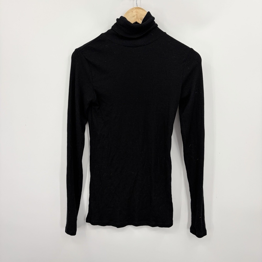 Woolx Sage Ribbed Turtleneck Small Layering Breathable Hiking Stretch Comfy